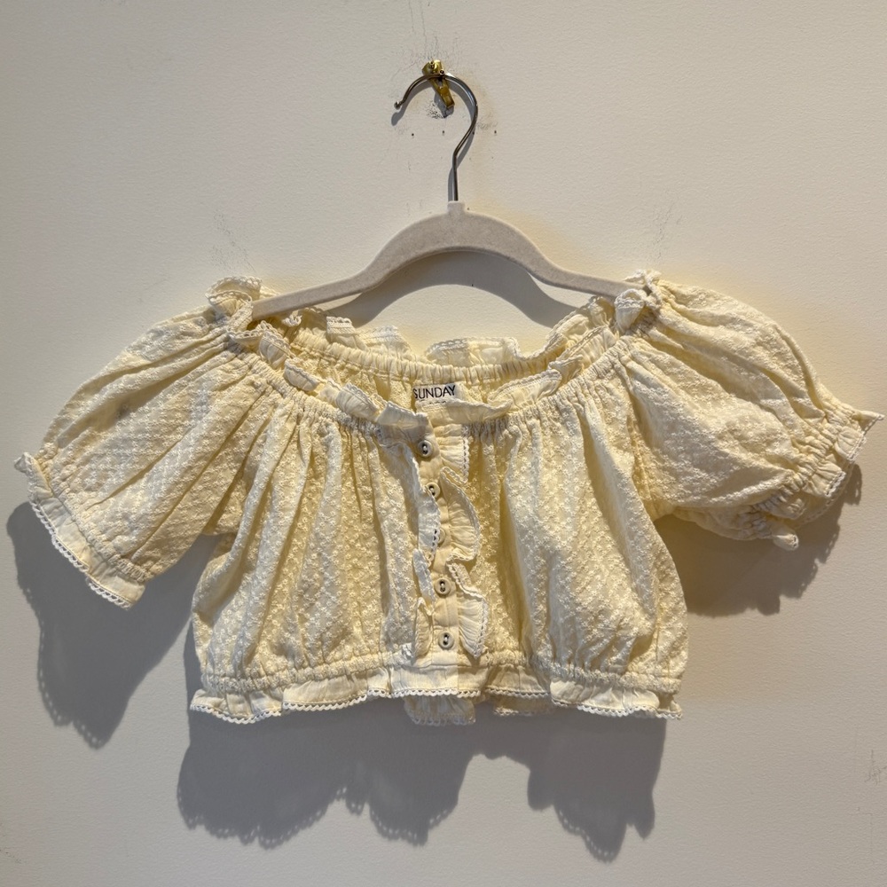 Sunday St Tropez Cloe Embroidered Crop Top size Medium